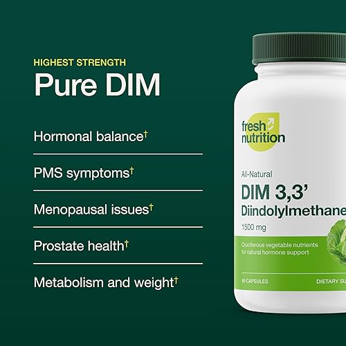 Miniatura 3 de DIM Suplemento 500 mg - Diindolilmetano para el metabolismo de estrógenos, salud hormonal, acné y apoyo antioxidante - vegano, sin OMG, sin gluten,
