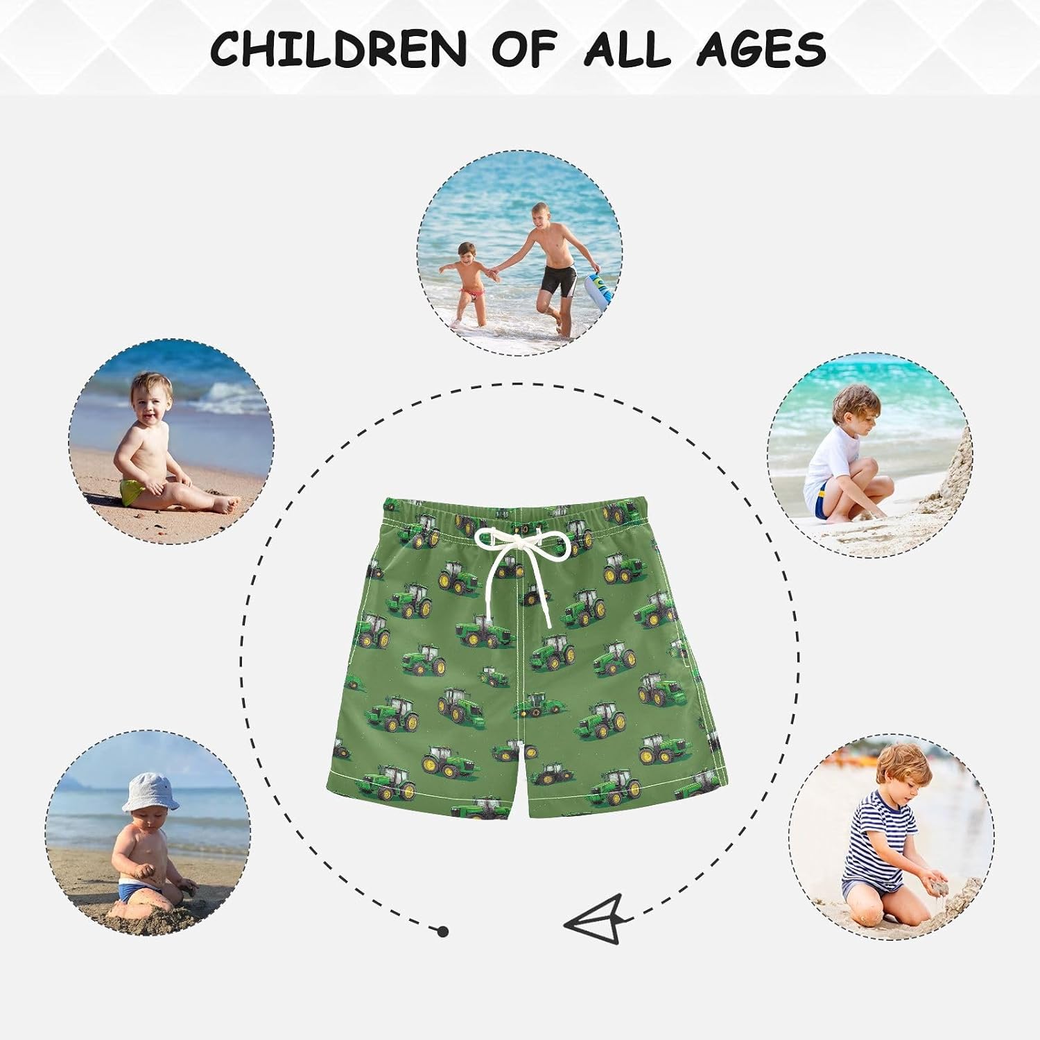 Cute Golden Doodles Paws Toddler Beach Board Shorts Boys Swim Trunks Quick Dry Swimwear Bathing Suits 2-12 Years