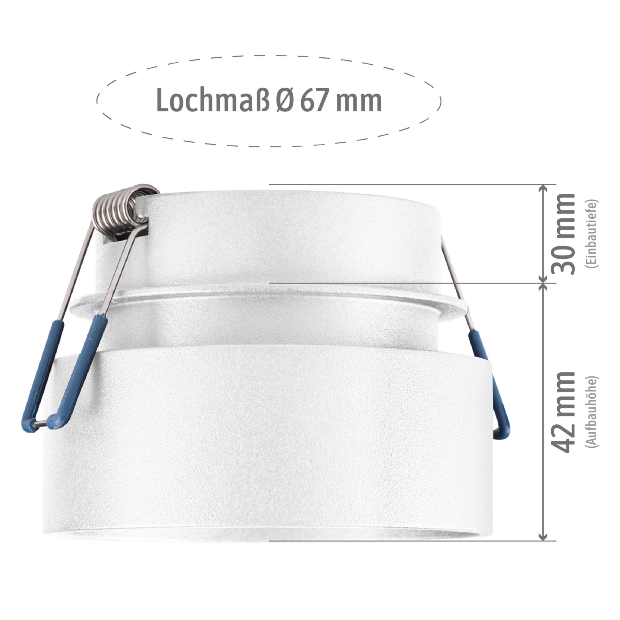 SSC-LUXon Sudara Einbauspot 5 Stück weiß indirekt | Fünf Design-Deckenspots weiß mit indirektem Up-Down-Licht - für Flur & Wohnzimmer, GU10 oder LED-Modul (ohne Leuchtmittel)