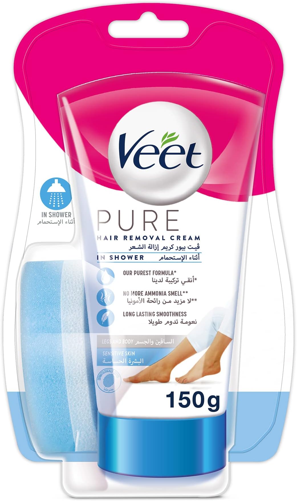 Pure In Shower Hair Removal Cream For Sensitive Skin, 150 g