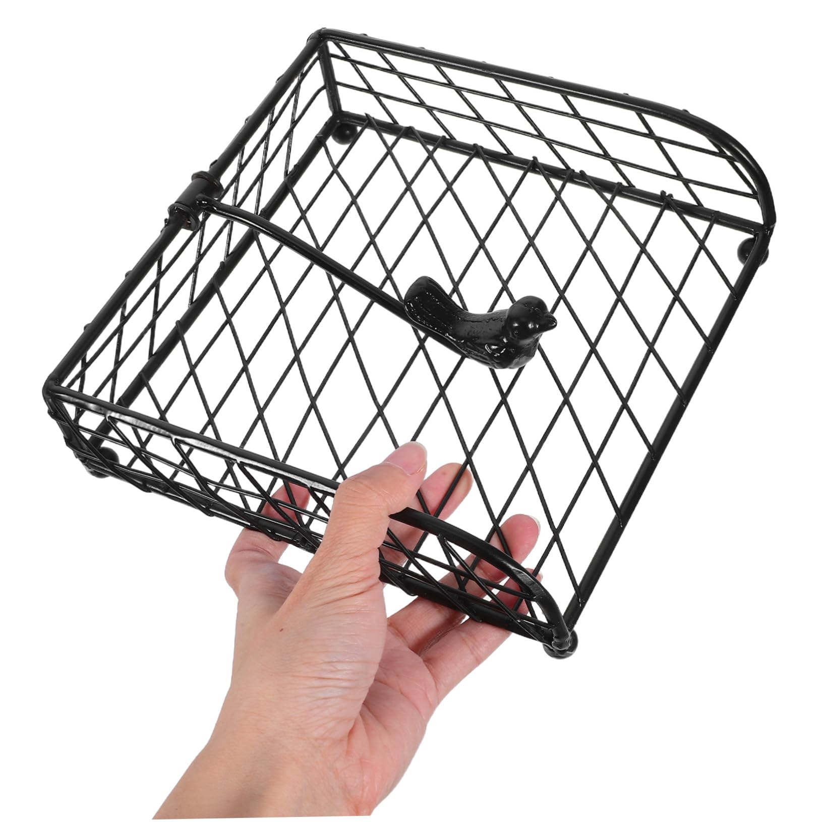 Servilletero de Papel de Hierro para Mesa, Negro, 1 Pieza