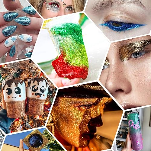 Miniatura 7 de Polvo holográfico ultra fino de purpurina de 7.41 onzas7.41 oz de resina láser, purpurina para mascotas, manualidades, lentejuelas, chips de epoxi