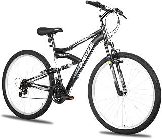 WEIZE 26 Inch Dual Suspension Mountain Bike - 18-Speed High-Carbon Steel MTB for Men Women Adults 5'2"-6'2", Adjustable Seat