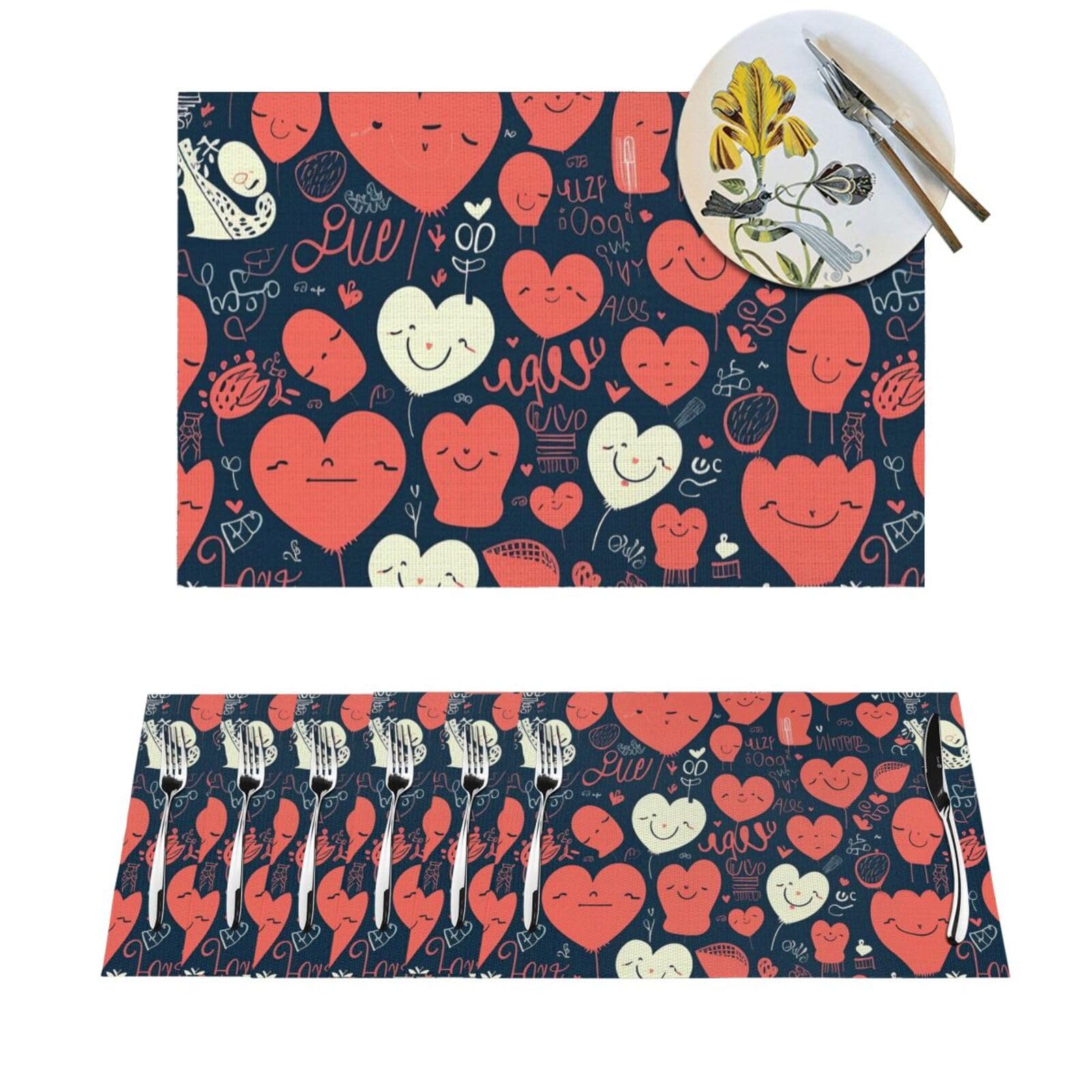 Set de table PVC résistant à la chaleur lot de 6 lavable I Like You