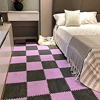 Vista 7 de 10 piezas Alfombrilla de Espuma de Rompecabezas de Felpa para Suelo, Baldosas de Espuma Cuadradas Entrelazadas Suaves y Esponjosas, Alfombras