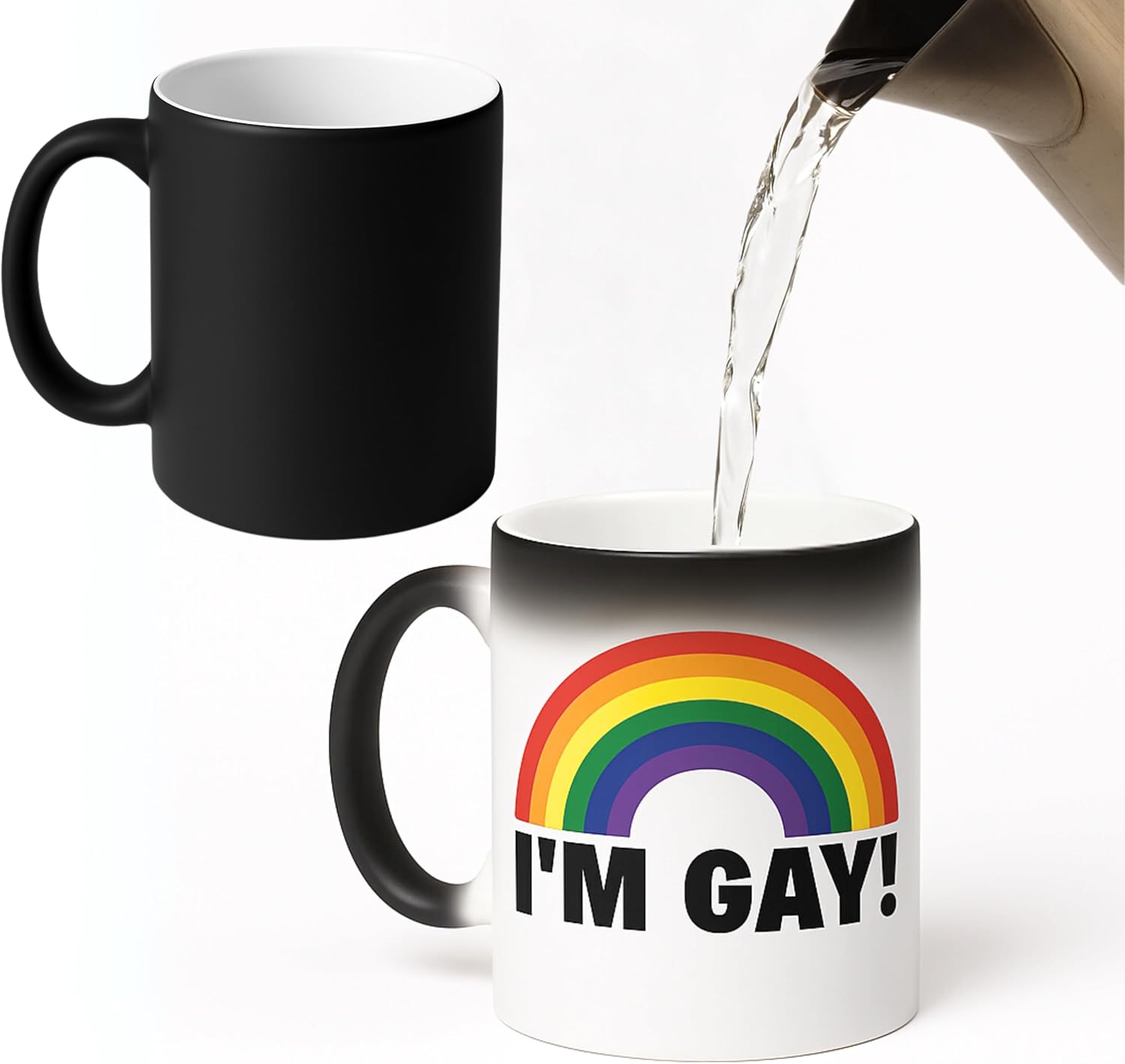 I'm Gay Rainbow Heat Change Mug - Funny Rude Mug - Message