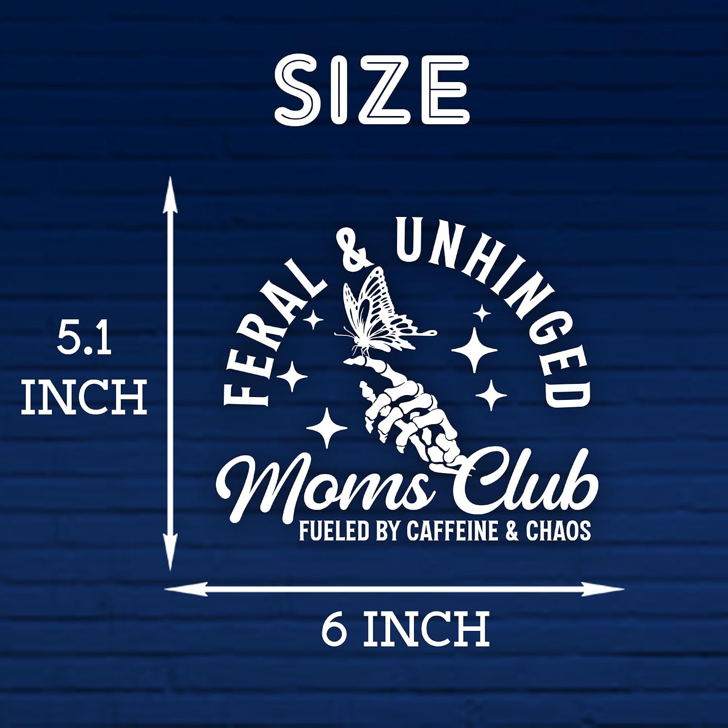 Feral & Unhinged Moms Club Car Decal Funny Butterfly Anxiety Coffee Lover Mother's Day Humor Car Windows Trucks Accessories Affirmations Vinyl Waterproof 6 Inches Bumper Sticker Gift for Mom Dad image 4