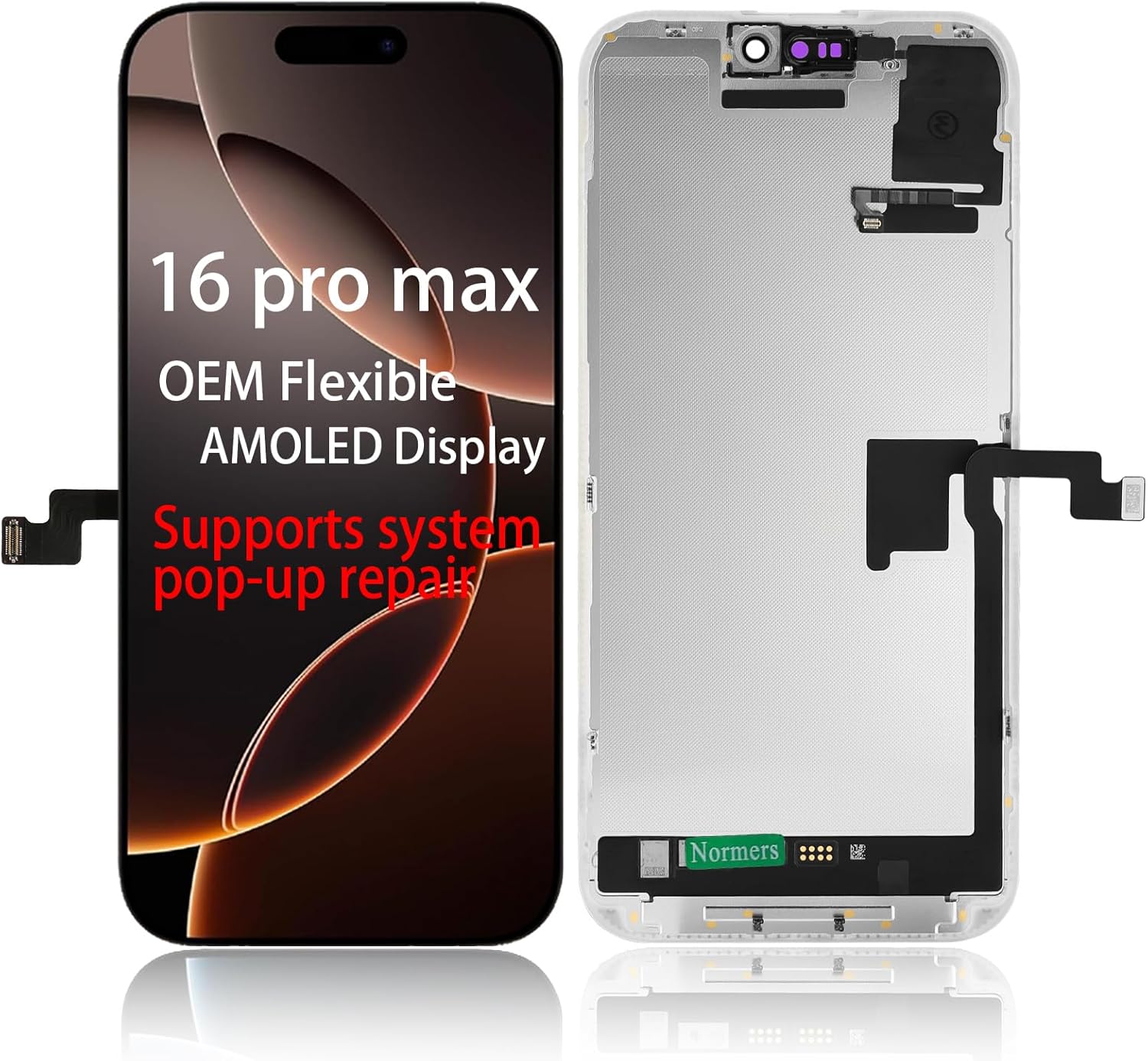 【Fixes System Pop-Ups】 OEM-Grade for iPhone 16 pro max Screen Replacement, Promotion 120Hz AMOLED Display 6.9 Inch, Equipped with 3D LCD Touch Digitizer,OEM-Grade, Protective Film and Repair Tools