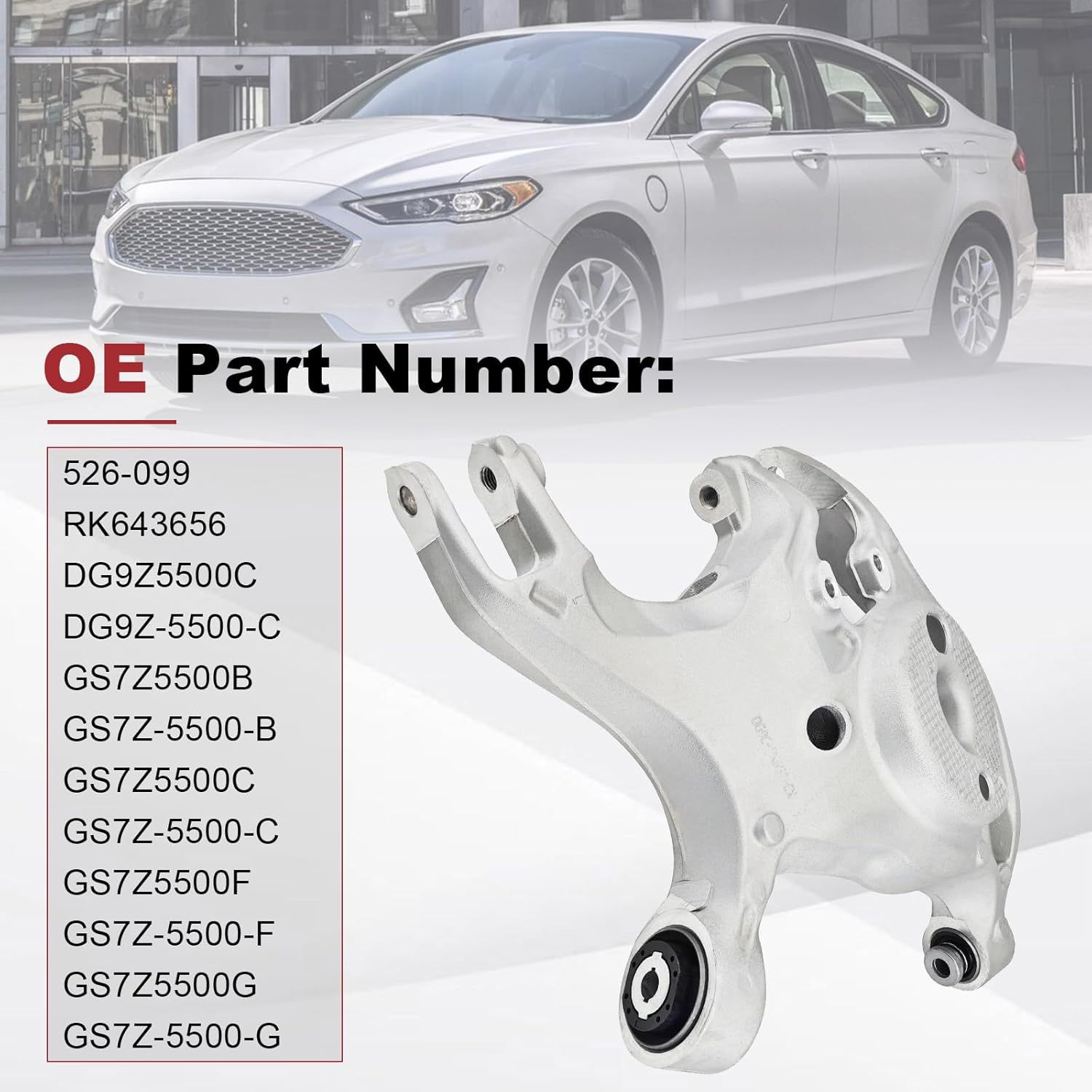 526-099 Rear Left Lower Control Arm Compatible with ‎Ford Fusion 2013-2020，Compatible with Lin-coln MKZ 2013-2020, DG9Z-5500-C GS7Z-5500-C
