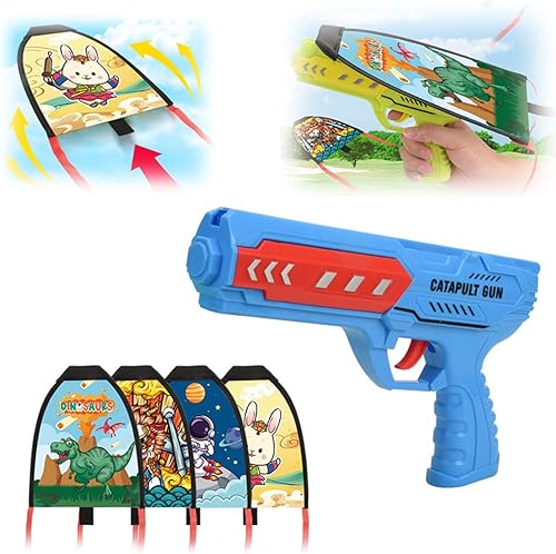 Lanzador de cometas, lanzador de cometas 2023 con 4 piezas de juguetes de cometa, juguete lanzador de cometas divertido para niños, regalo al aire