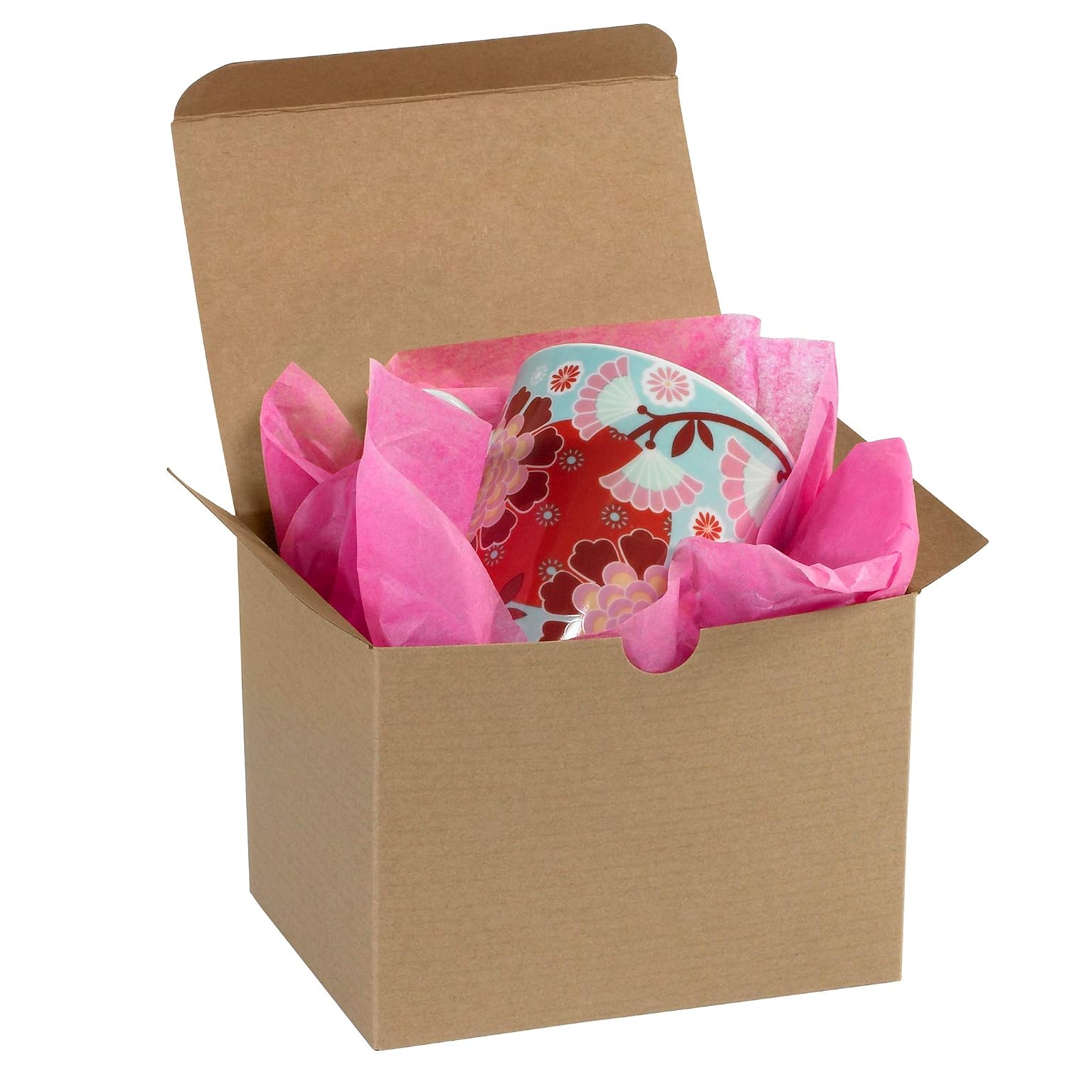 Aviditi Gift Boxes, 6" x 4 1/2" x 4 1/2", Kraft (Pack of 100) Easy Assemble Boxes, Good for Holidays, Birthdays, and Special Occasions