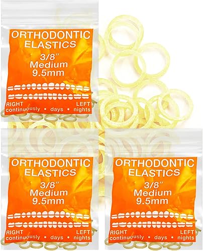 Miniatura 9 de Látex ámbar, 3 paquetes de 300 unidades de 316 pulgadas, bandas elásticas intraorales intraorales unimédicas, bandas elásticas ortodónticas dentales