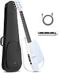 Enya NEXG 2 Guitare Acoustique-Électrique de base Carbon Fibre Guitare de voyage Smart Acustica Guitare électrique pour adultes avec 50W Haut-parleur sans fil, interrupteur de pied et Gigbag(Noir) 50W Haut-parleur sans fil, écran tactile couleur, 20 Présets, Looper, Drum Ma
