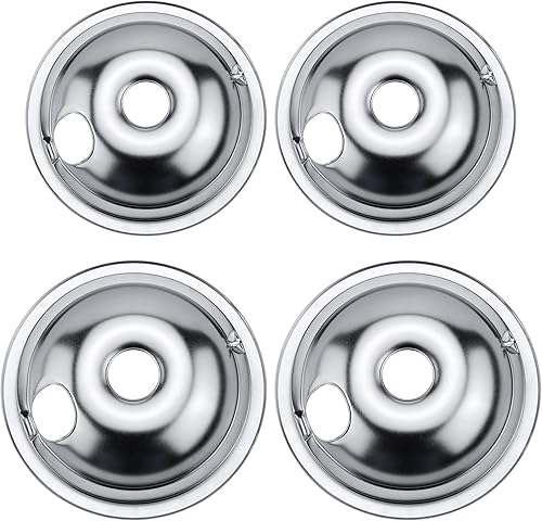 Miniatura 2 de Beaquicy WB31T10010 y WB31T10011 - Cacerolas de goteo cromadas compatibles con GE y Ken-more de repuesto eléctrico