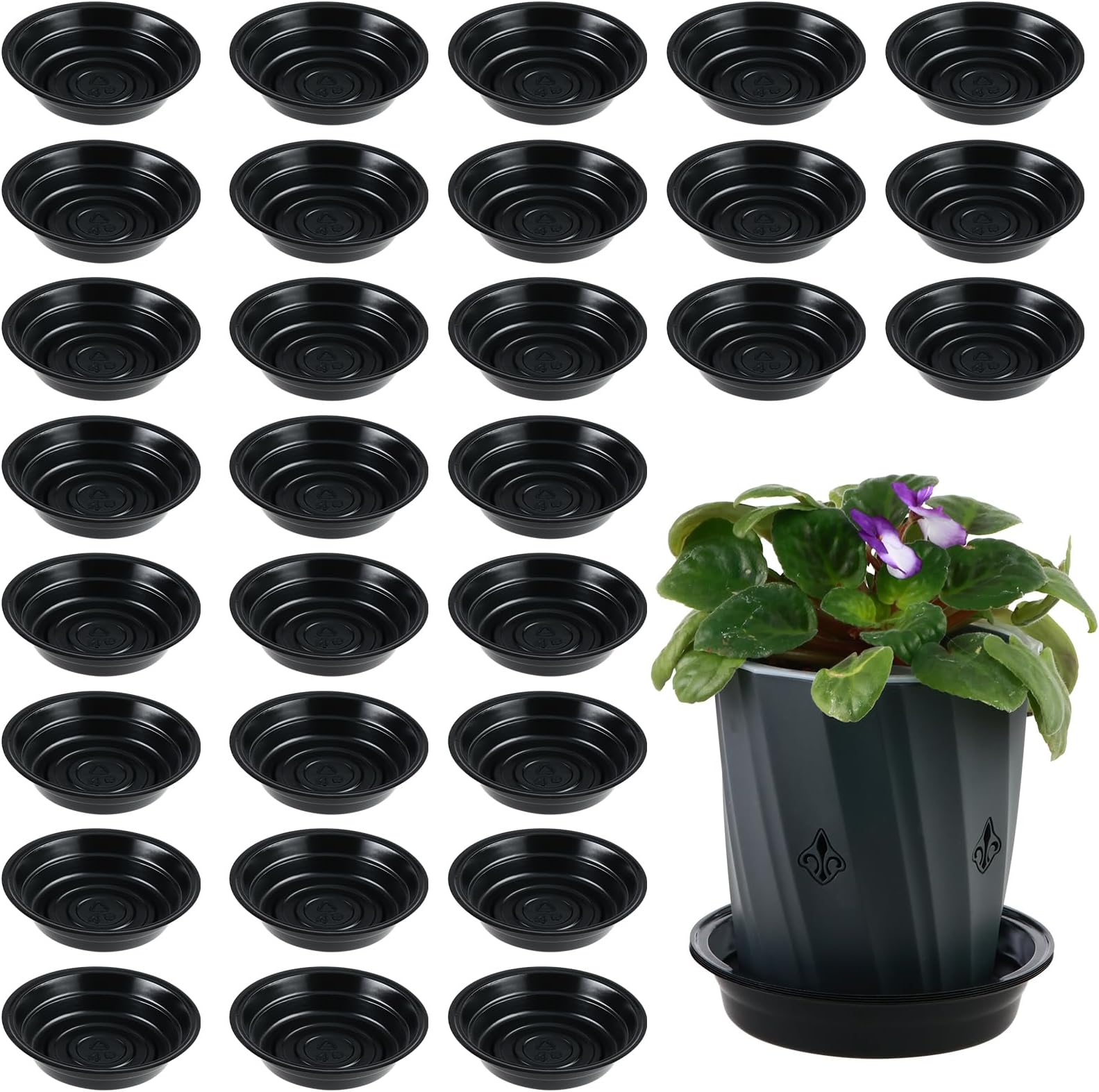 Rocky Mountain Goods Clear Plastic Plant Saucer Drip Tray