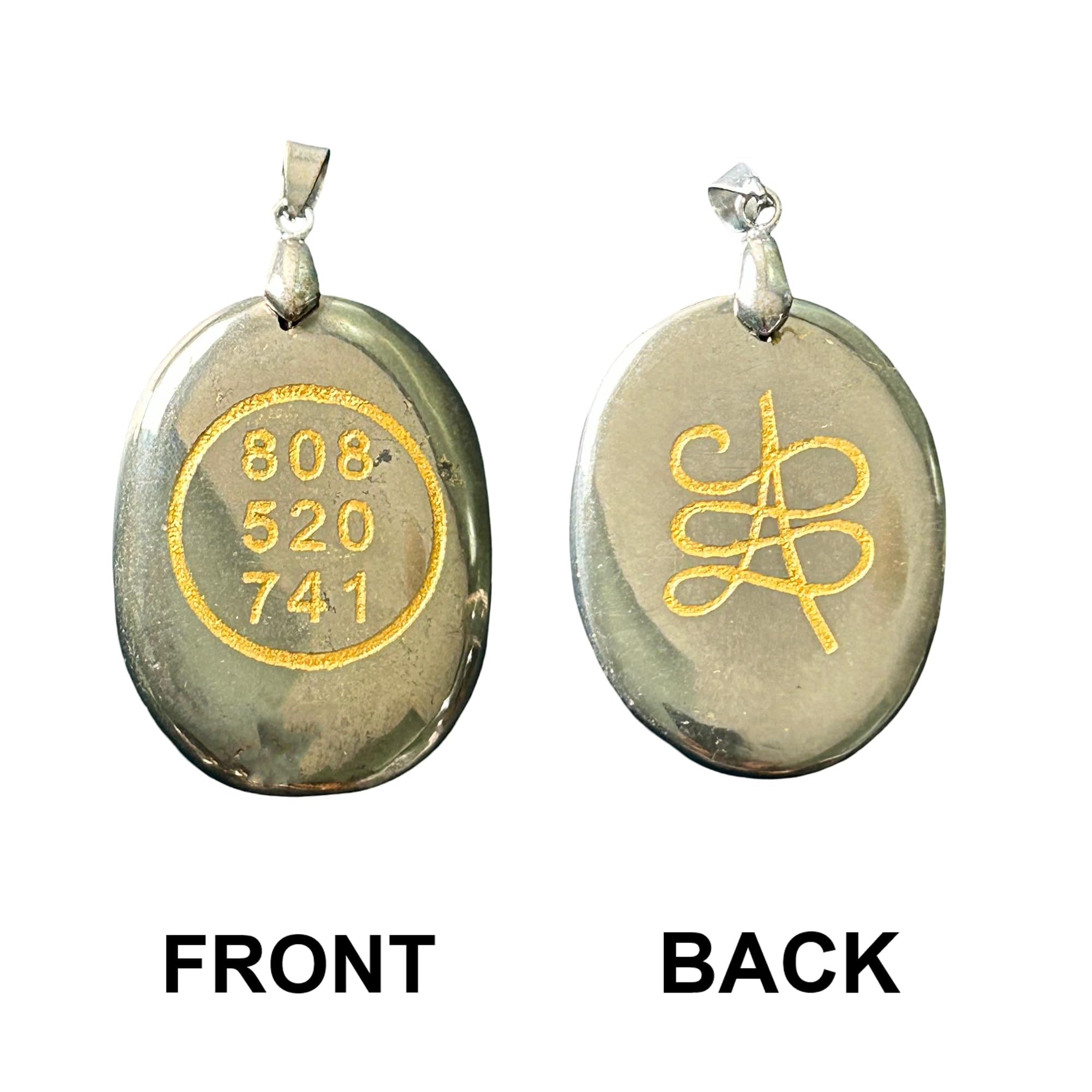Serein Pyrite Zibu Coin Pendant Healing Crystal Money Magnet Locket Attracted Cash Flow Wealth Stone with Angelic Number Oval Shape Good Luck Charm Necklace Spiritual Vastu Wellness for Man & Women 2