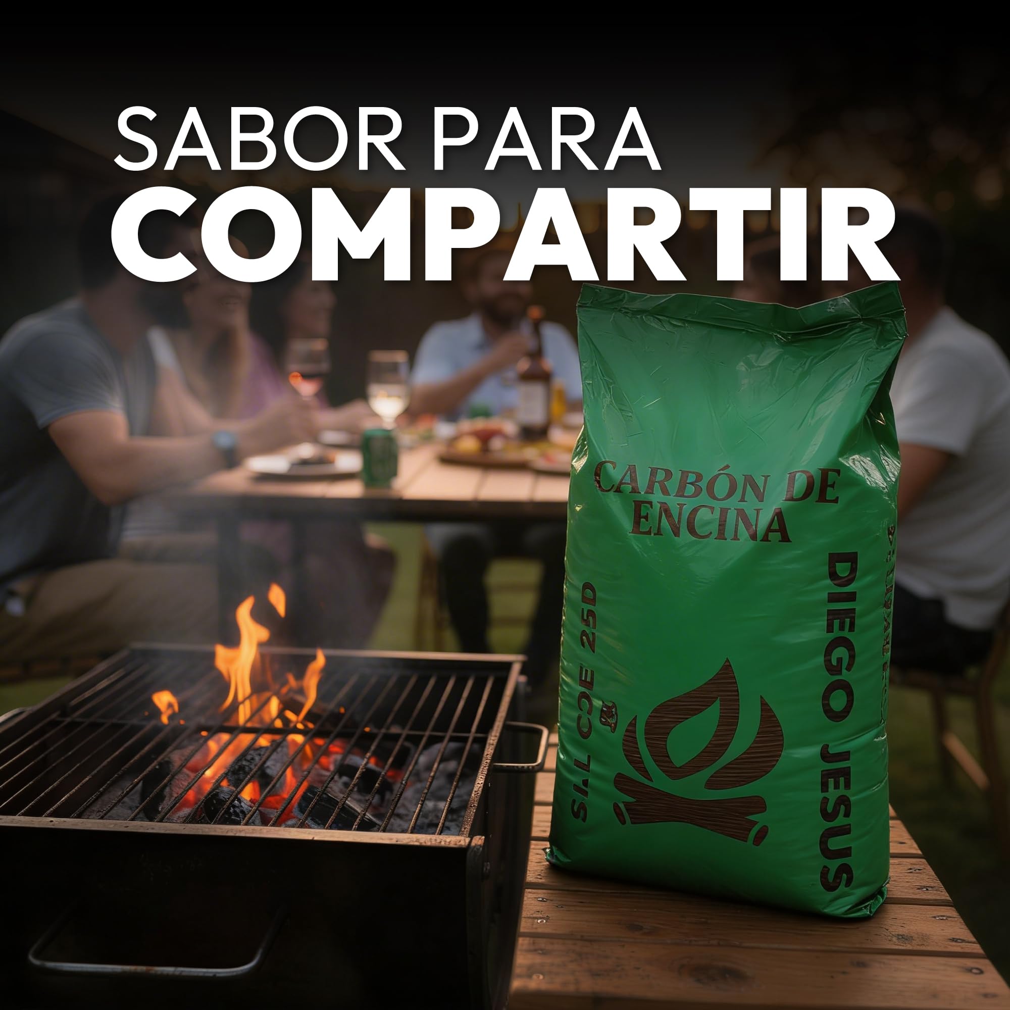 Carbon Vegetal Natural Barbacoa 15Kg Alto Poder Calorifico Encendido Rapido Larga Duracion Trozos Grandes Parrilla Grill Asado Profesional Cocina Exterior Restaurante Camping Fuego Intenso Bajo Humo — view 6
