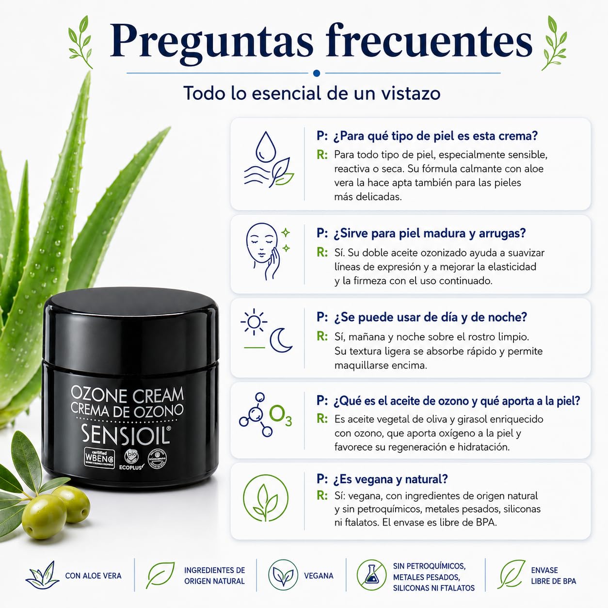 OZOLABS Crema de Ozono Facial Antiedad Aceites Ecológicos 50 ml