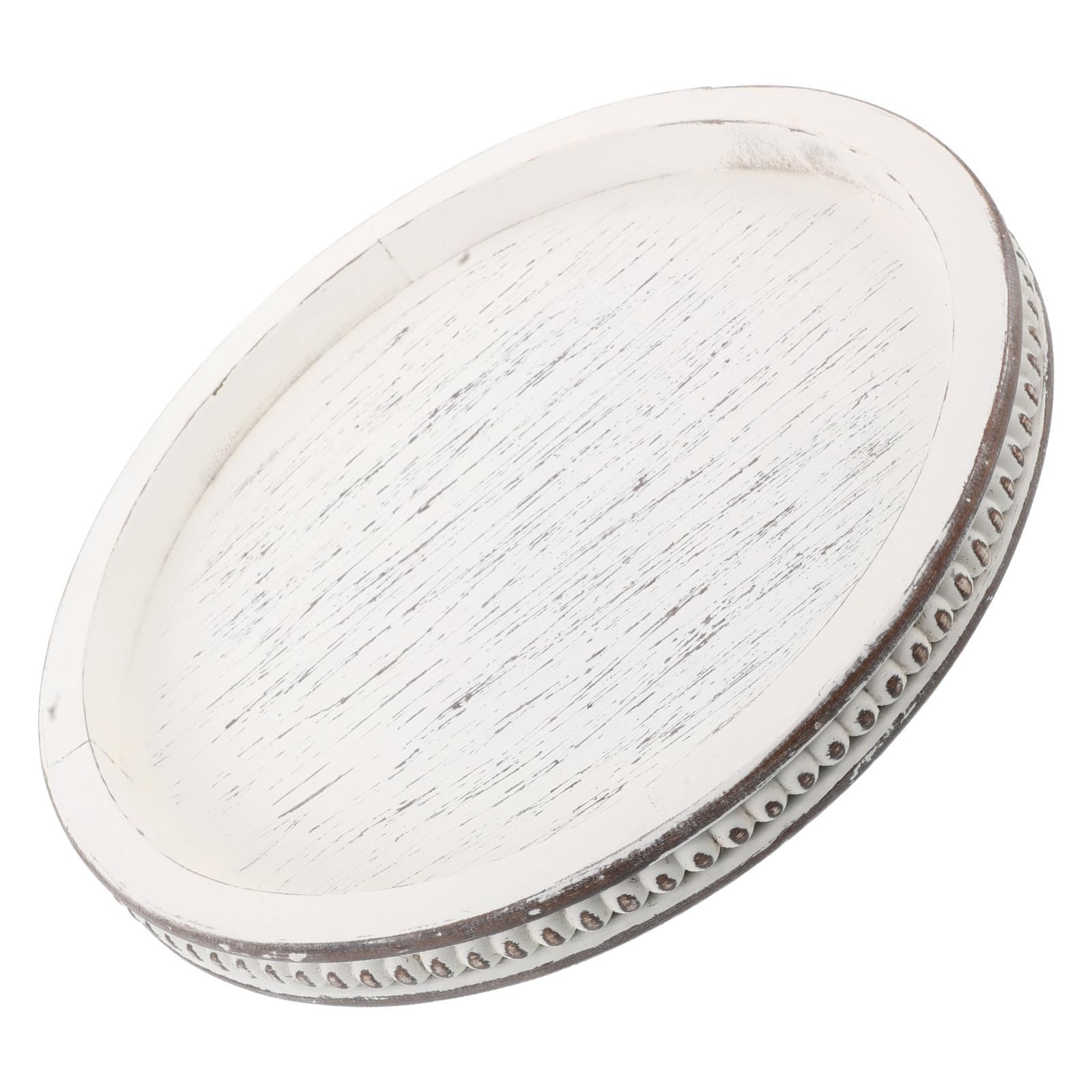 CLISPEED Bandeja Organizador Multifuncional, Redonda de Tablero de Densidad en Beige, Para Exhibición de Joyas y Velas en Ambientes Rústicos y Vintage