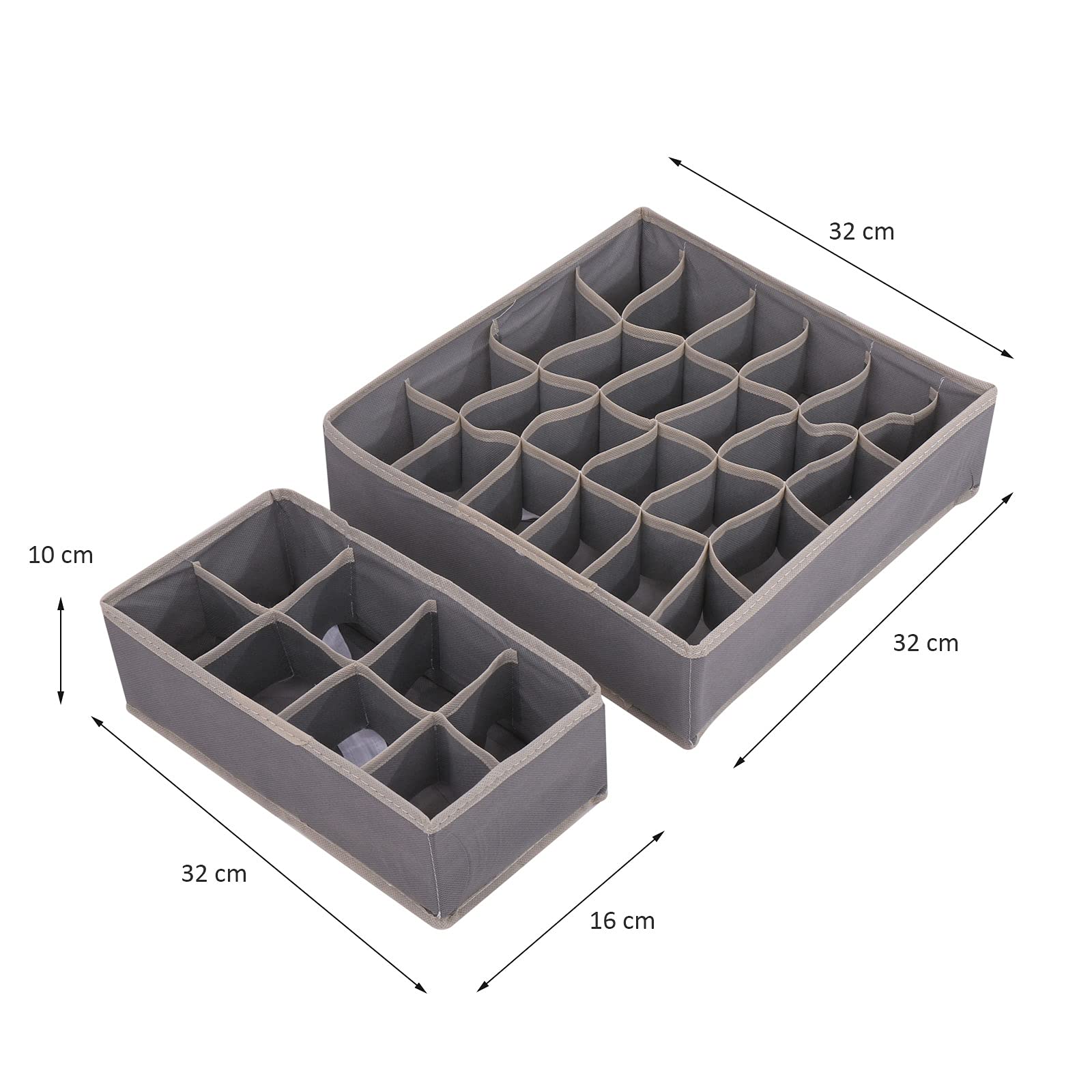 Set Di 4 Contenitori Pieghevoli Per Cassetti - Per Biancheria Intima Calzini Cravatte Sciarpe E Fazzoletti Scatole Con Divisori 88670265