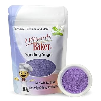 Ultimate Baker - Sanding Sugar, Purple - Vibrant, Naturally Colored Baking & Decorating Sugar, Perfect for Sprinkling on Cakes, Desserts & Confections, Medium Crystal - 4oz
