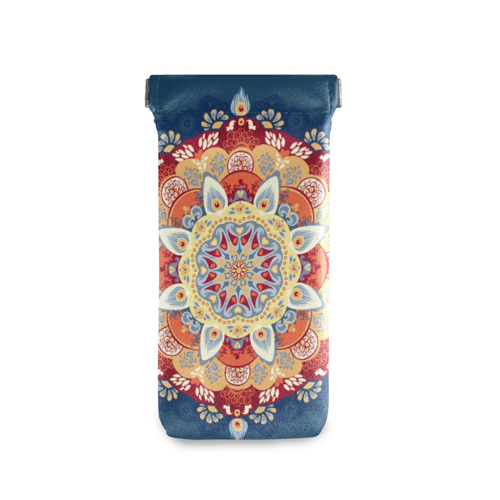 Eyeglass Pouch Purple Flower Sunglass Case Women Squeeze Top Leather Gl Bag