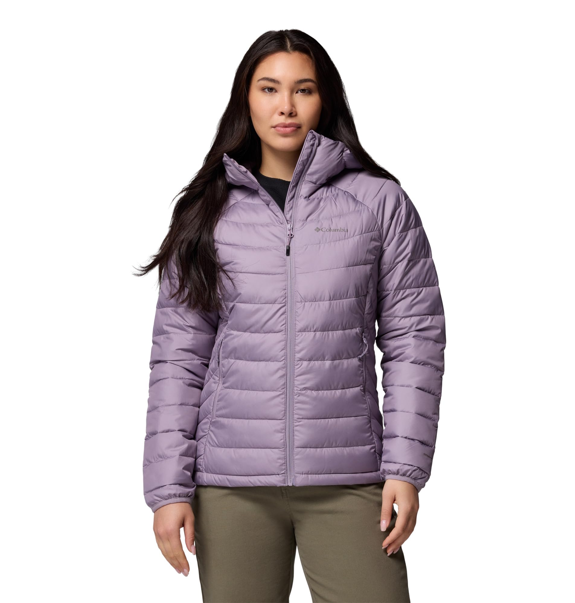 Columbia Women's Powder Lite Ii Water And Wind Resistant Long Sleeve Insulated Puffer Jacket Purple 14 (L)
