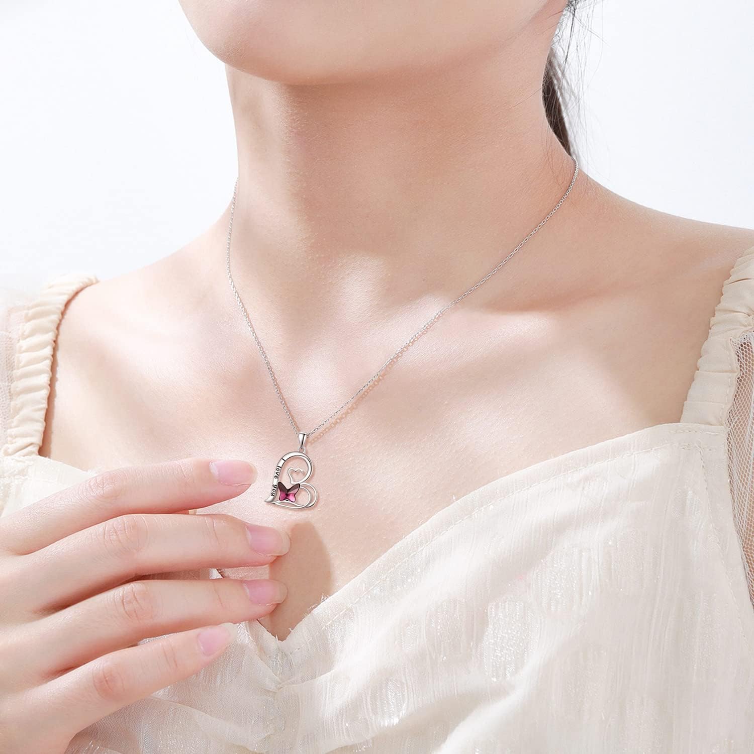 Palpitate Heart Necklaces for Women Forever Love Pendant Necklace Anniversary Valentine's Day Christmas Gifts for Lovers Wife Her Mom - Image 4