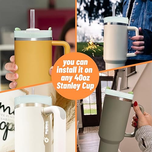 Miniatura 6 de Tapas de vaso de 40 onzas aptas para vaso Stanley, tapas de repuesto para vaso de viaje Stanley Adventure Quencher de 40 onzas, cubierta de vaso a