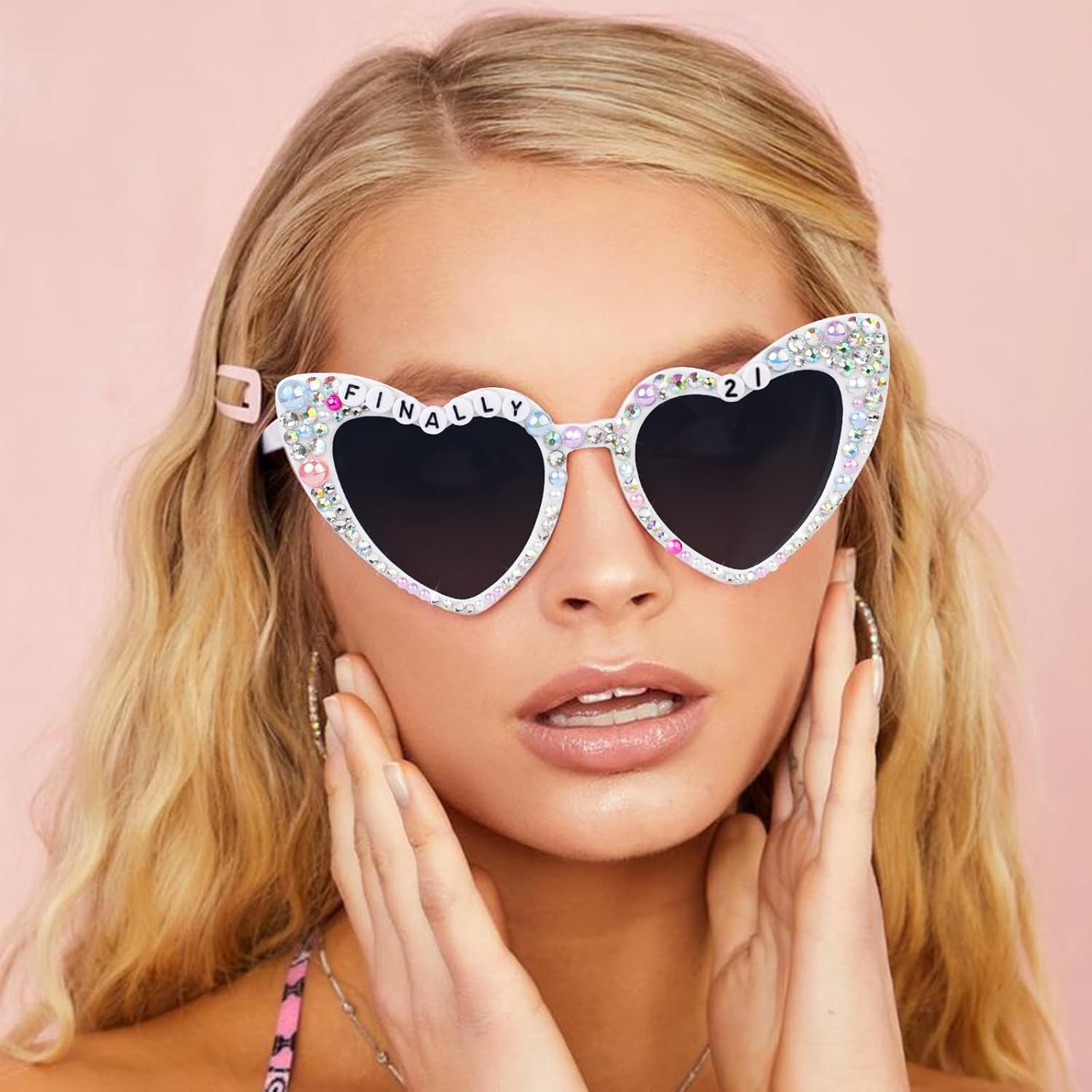JUSTOTRY 21st Birthday Sunglasses, Finally 21 Birthday Glasses 21st Birthday Decorations Gifts Accessories for Women - Image 2