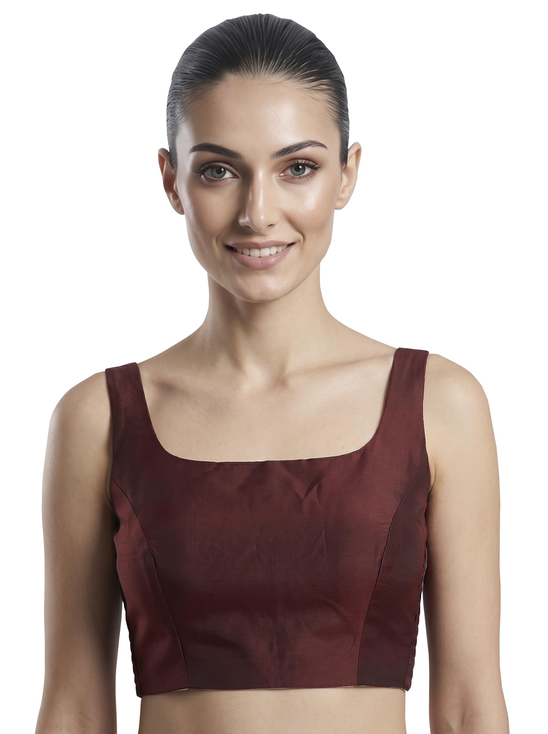 Women's Stretchable Smocked flexifit Elastic Soft Padded tafeta Blouse-image-12