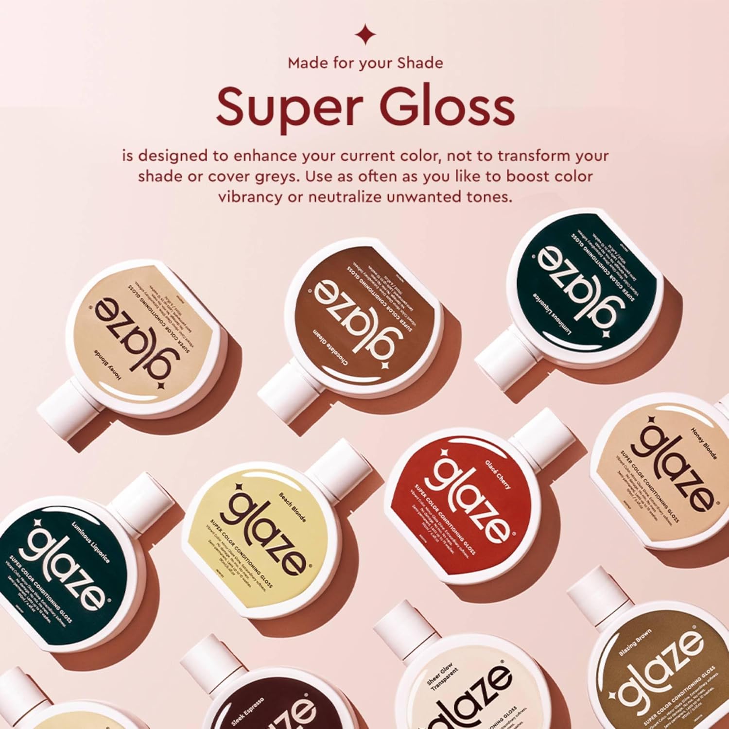 Glaze Super Color Conditioning Gloss 6.4fl.oz (2-3 Hair Treatments) Award Winning Hair Gloss Treatment & Semi-Permanent Hair Dye. No mix, no mess hair mask colorant - guaranteed results in 10 minutes : Beauty & Personal Care