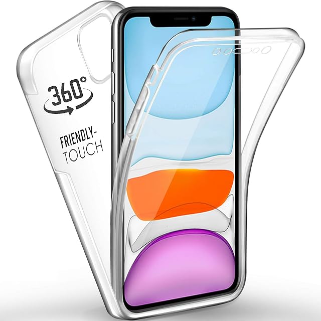 DN-Alive Front And Back Case For iPhone 11 6.1" Cover [360 Case] [Screen Protector] [Slim] [Transparent] [Clear] TPU Bumper 360° Full Body TPU Silicone Gel For iPhone 11 Case, iPhone 11 Phone Case