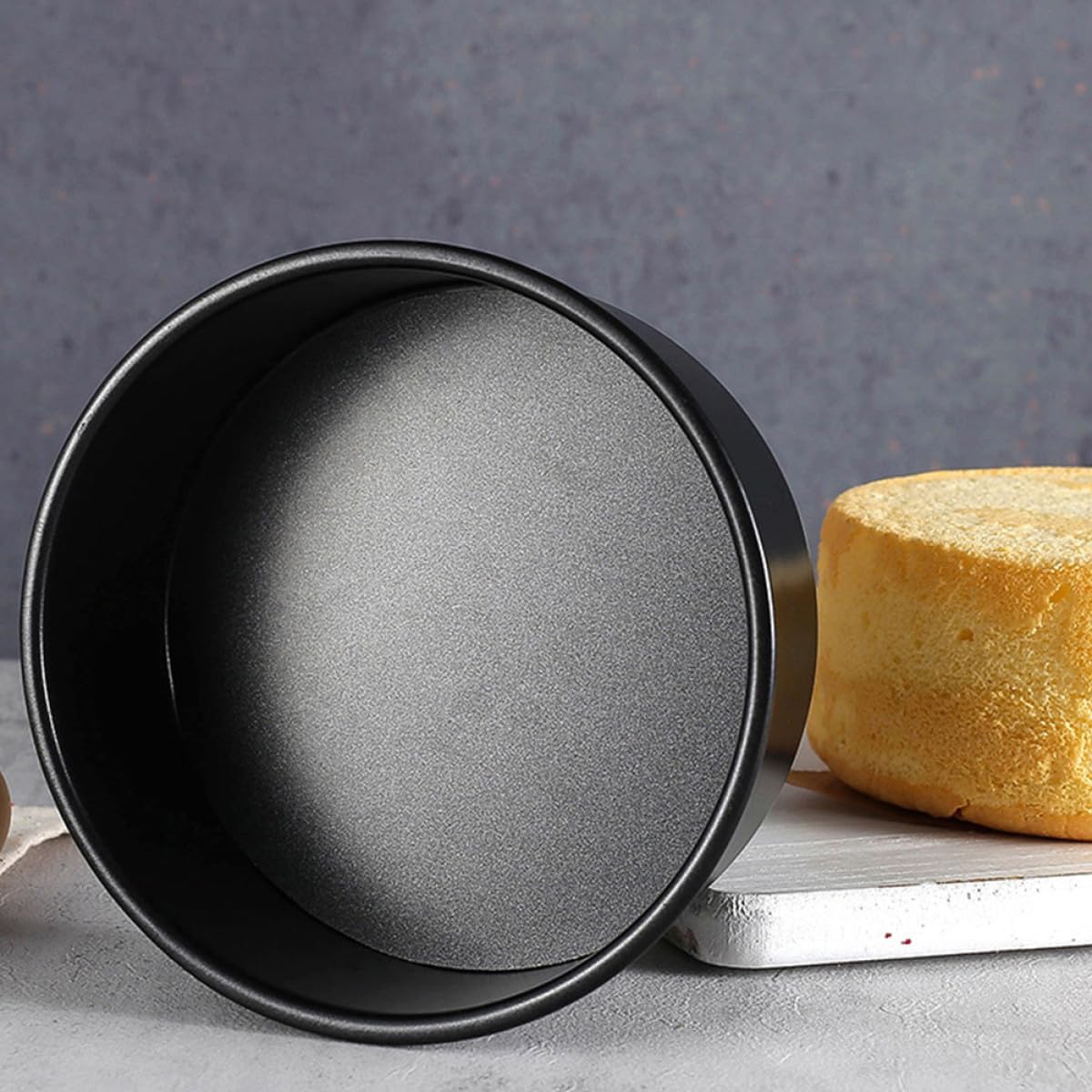 Gadpiparty 2pcs 6-inch Nonstick round Cake Pans Carbon Steel Baking Molds with Removable Bottoms for Cheesecake and Steamed Rice Cake Baking