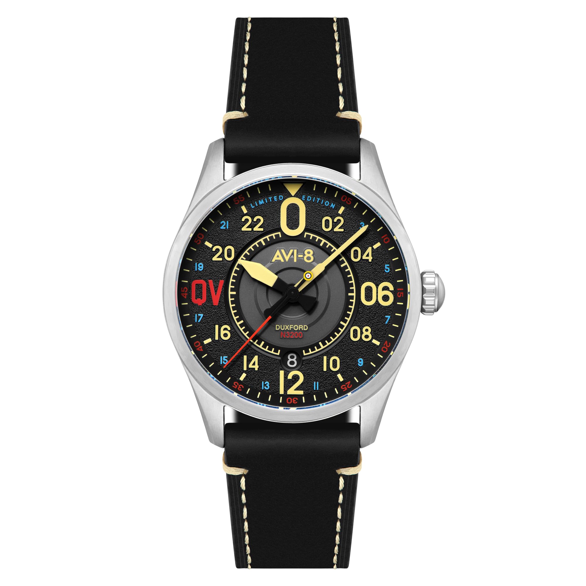 AVI-8 Spitfire N3200 Imperial War Museums - Reloj automático de edición limitada de 24 horas para hombre, 42 mm, con correa de piel AV-4149