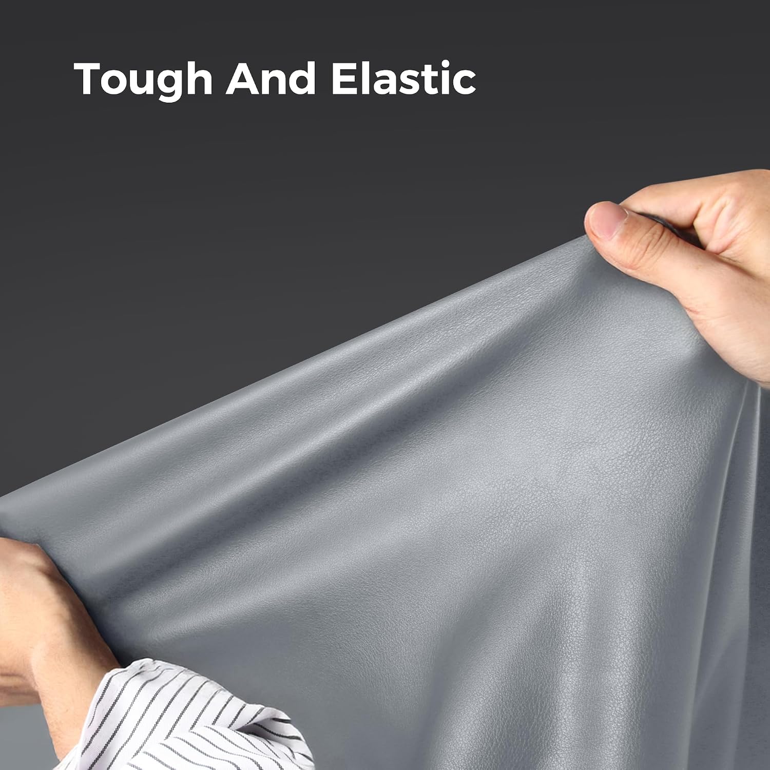 Upholstery Fabric - Faux Leather Sheets PU Material 1.2mm Thickness Soft and Elastic Apply to Outdoor Boat Automotive DIY Sell By Yard(Gray 1Y)
