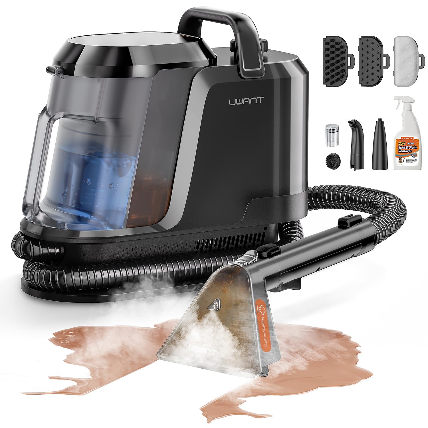 Photo 1 of *** MISSING PARTS *** 
Uwant Carpet Cleaner Machine 18Kpa Portable Carpet Cleaner for Cars Couch, 2in1 Water Tank Upholstery Cleaner, Spot Cleaner with Cleaning Tools, 2.4 Liter Set of 1