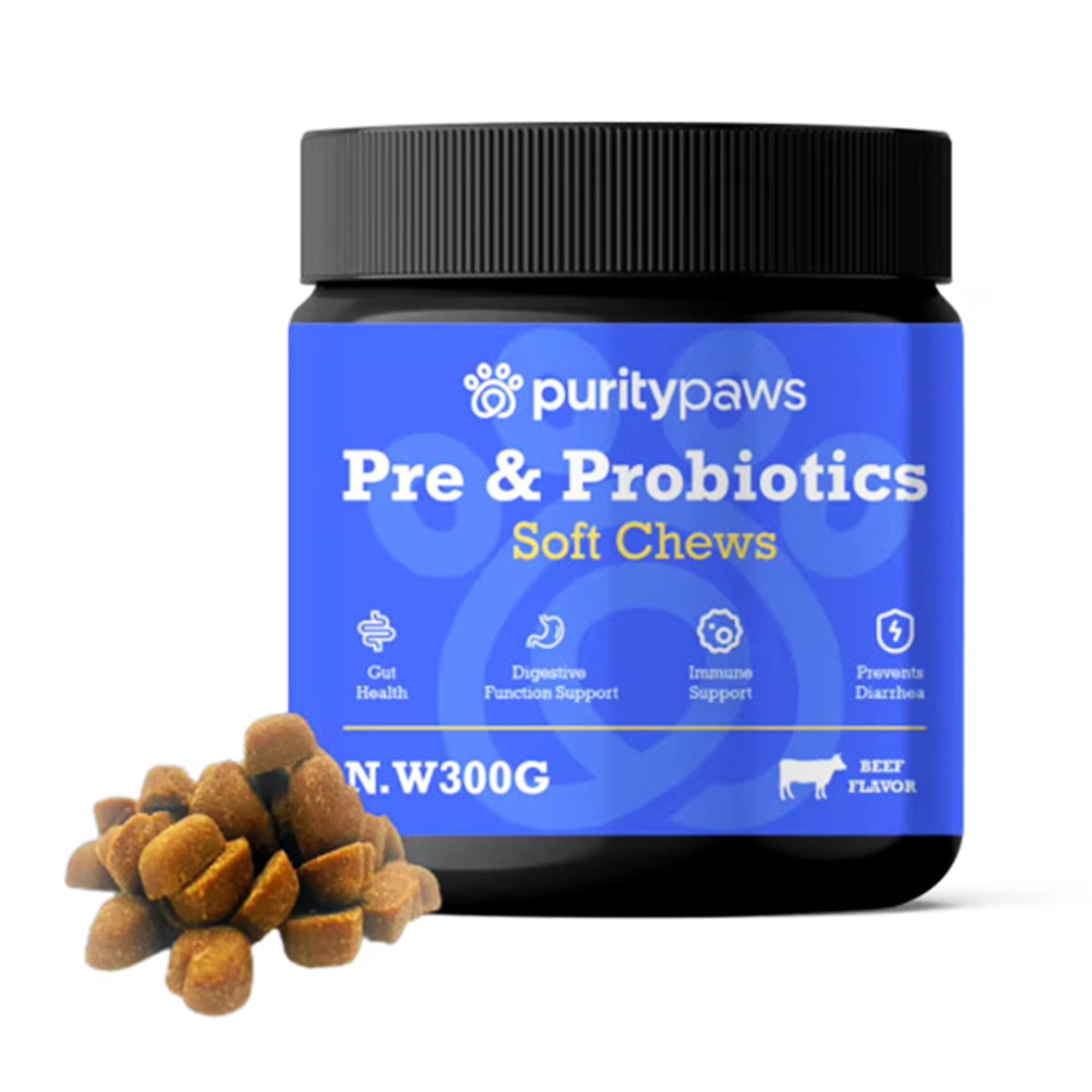 Probiotics for Dogs – Digestive & Immune Support Chews with Probiotics – Natural Gut Health Supplement for Diarrhea, Gas & Allergies (120 Count)