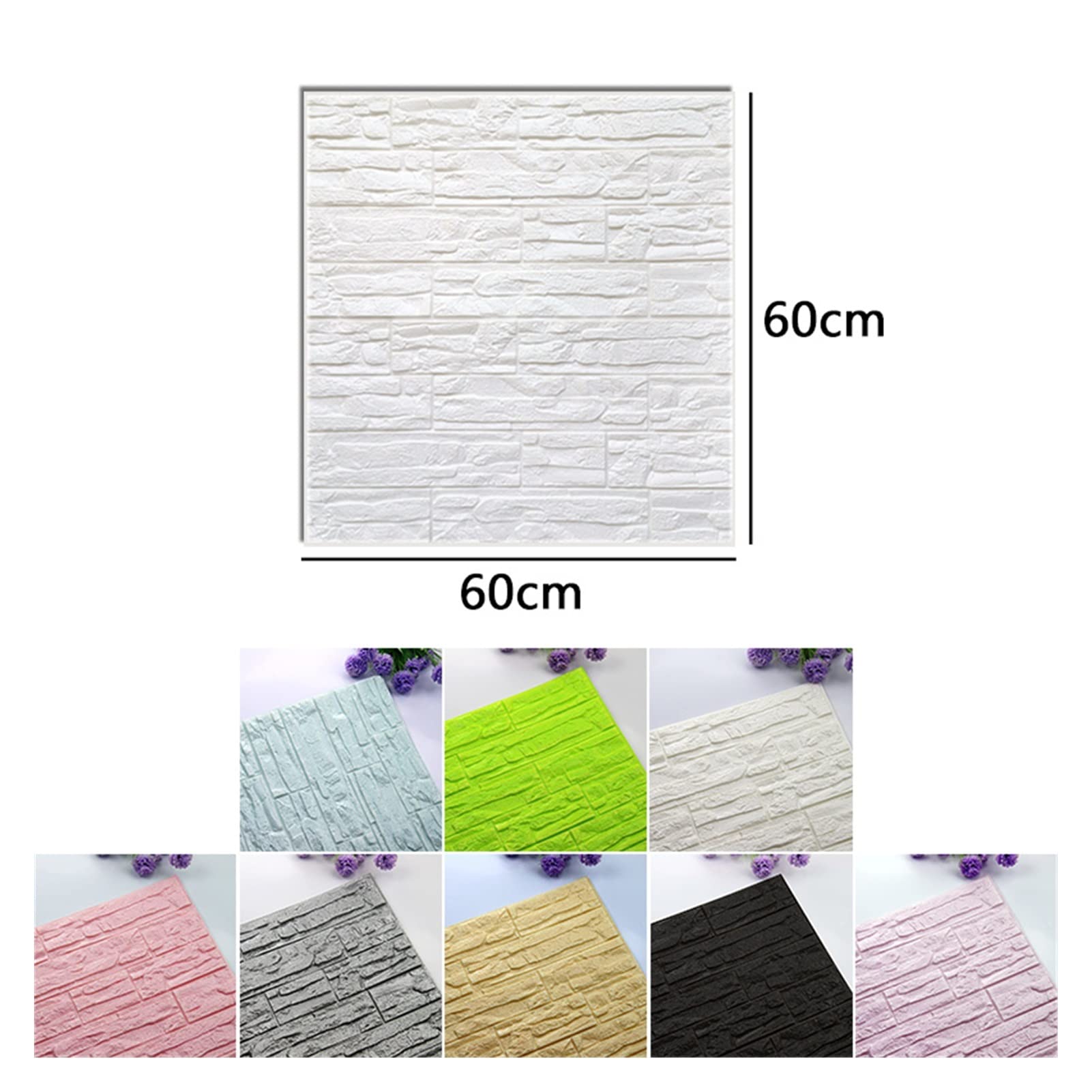 Paneles Pared 6pcs Bricolaje Autoadhesivo 3D pegatinas de pared dormitorio impermeable espuma sala ladrillos papel tapiz decoración casa viva for niños(Silver)