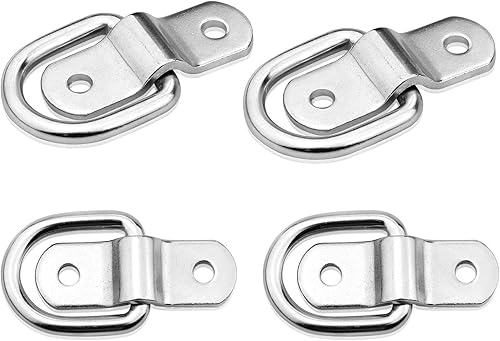 Miniatura 2 de MOEBULB Anclaje de anclaje de 14 de pulgada, anillo en D resistente con soporte de montaje compatible para cargas en barcos, remolques, camionetas,