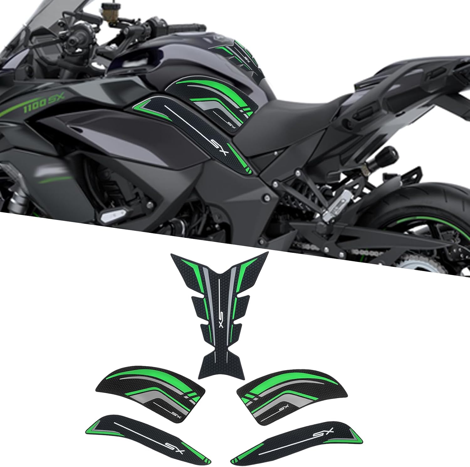 For Ninja 1100SX SE ABS Ninja 1000SX Z1000SX 2020-2026 Accessories Side tank pads tank knee pads traction pads tank protection decals