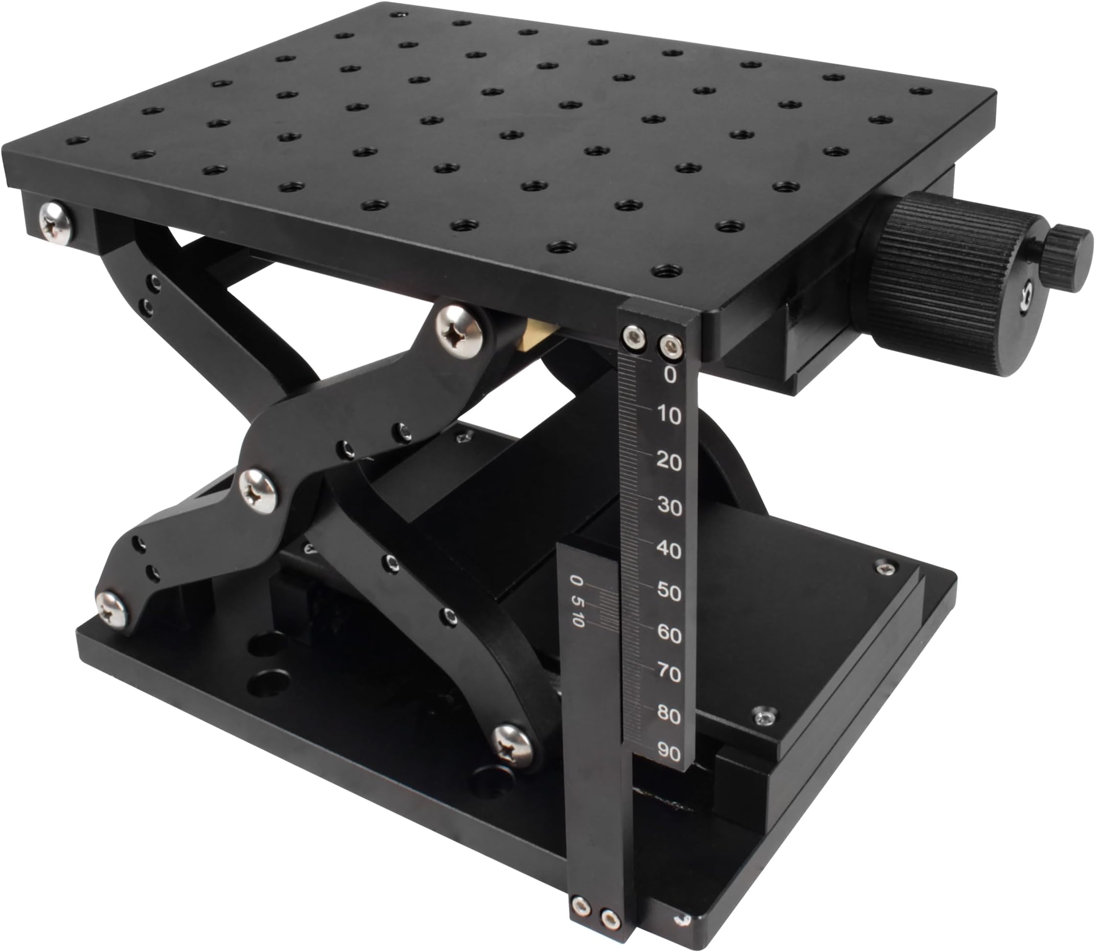 RATTMMOTOR HTZ210 Z-Axis Lifting Platform 120mm Rotation Positioning Stage | Manual Slide Table Z Trimming Platform Cross Roller High Precision Lifting Marking Working Table