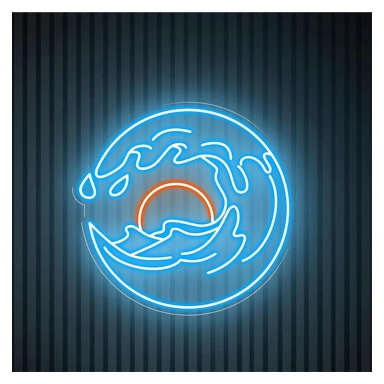 RONGCH Hanging Art Signs Sun Wave Neon Sign Sunset Dimmable Lamps for Business Shop Home Bar Pub Wall Decor 50cm