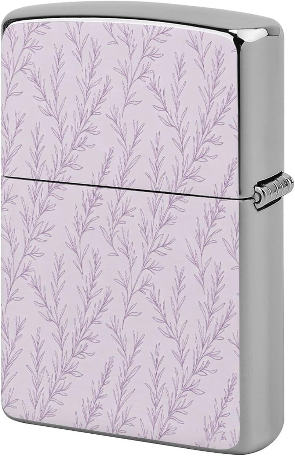 Lavender Branch Printed Premium Copper Lighter Case, Double-Sided Artistic Protective Cover, Lightweight Metal Lighter Shell for Men, Desktop Accessory Decor