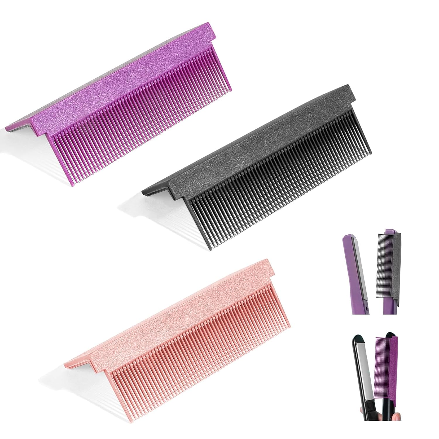 3PCS The Silk Press Grip Comb for Flat Ironing Hair Attachment Clip On 3PCS The Silk Press Grip Comb for Flat Ironing Hair Attachment Clip On