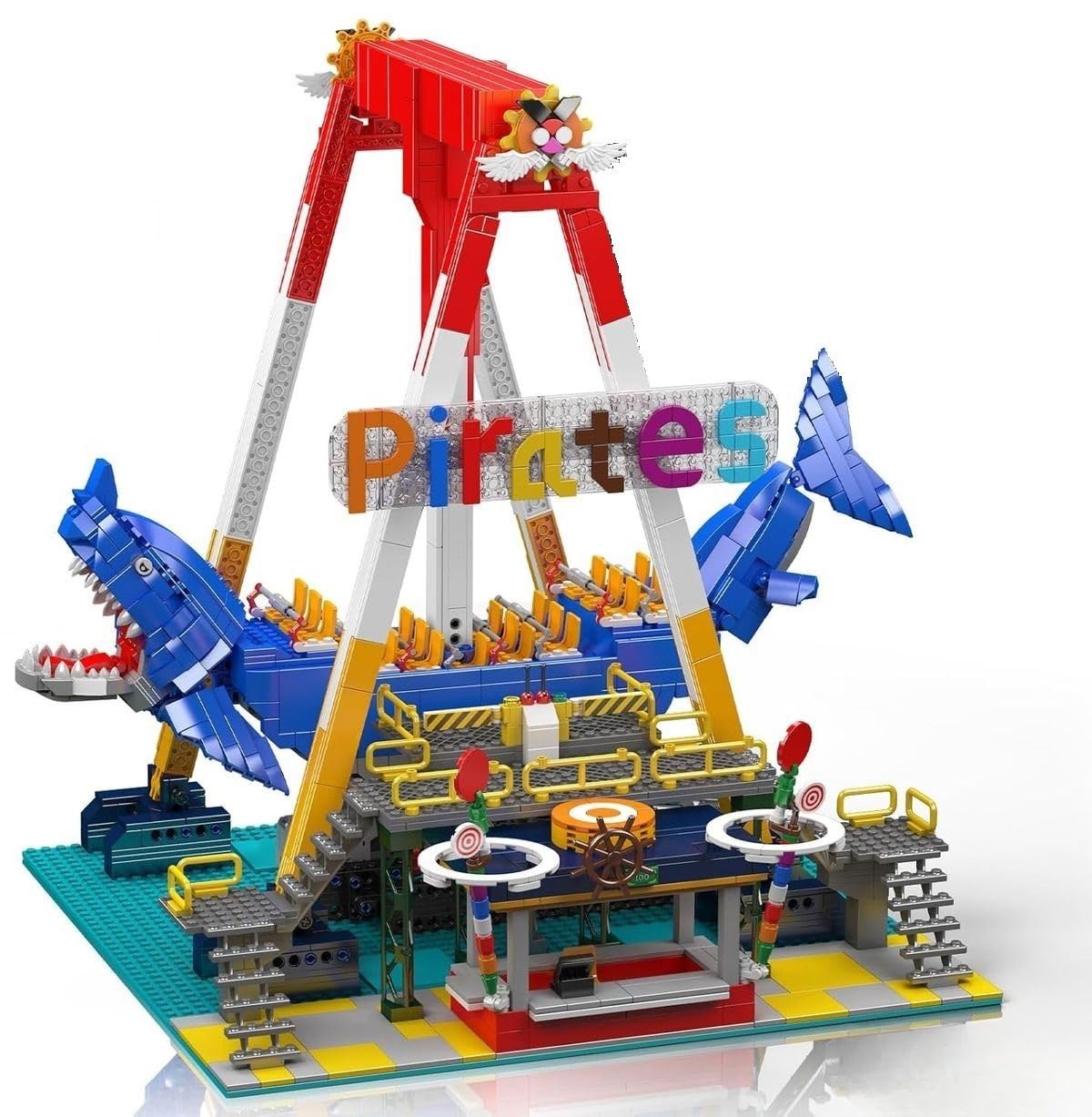 Mould King Elektrische Hai Piratenschiff-Fahrt 11017
