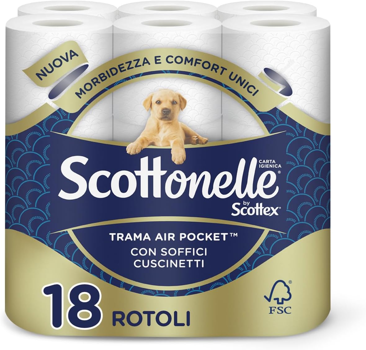 Scottonelle Scottex Soft and Quilted Toilet Paper Pack of 18 Rolls