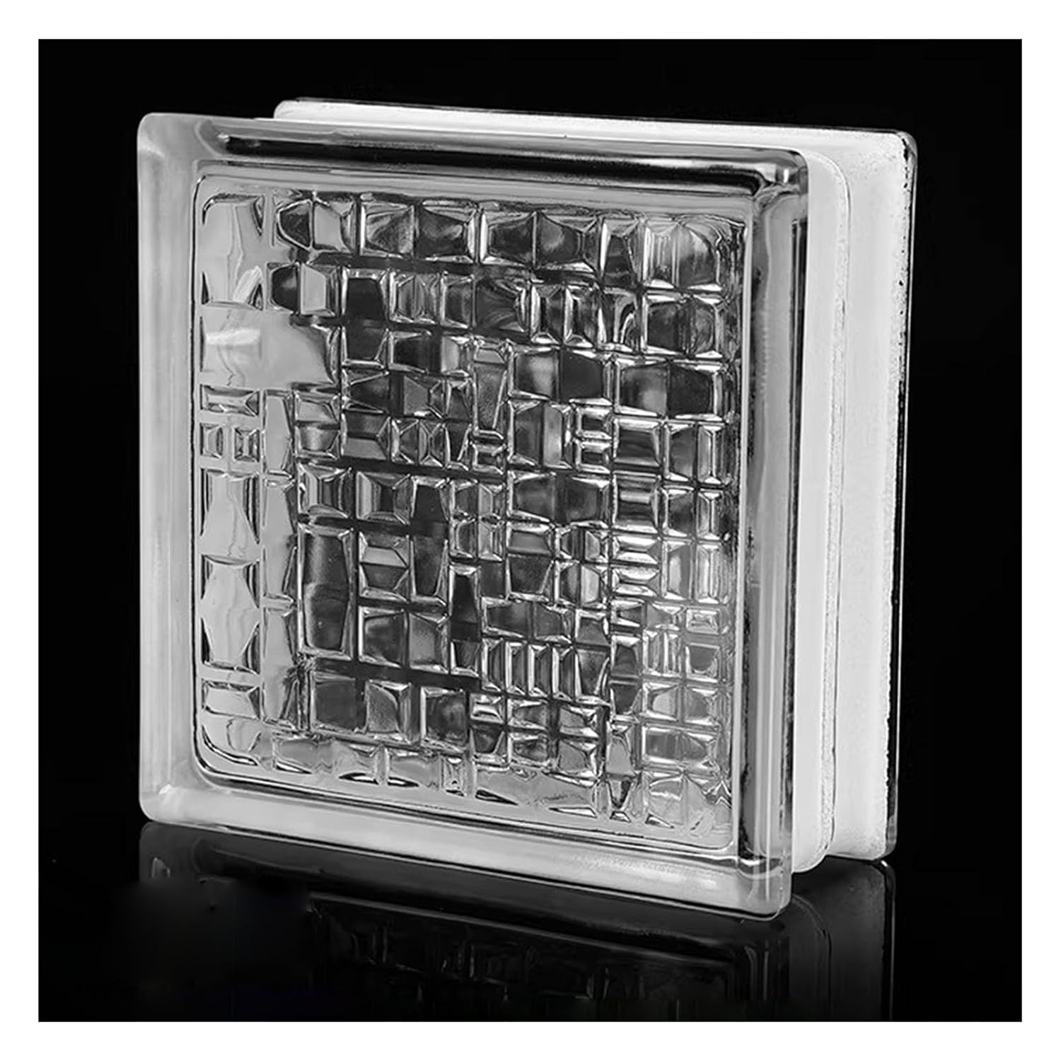 Glass Blocks Square Transparent Glass Bricks，High Transmittance，for Room Divider Partition(Style 5,1 pcs)