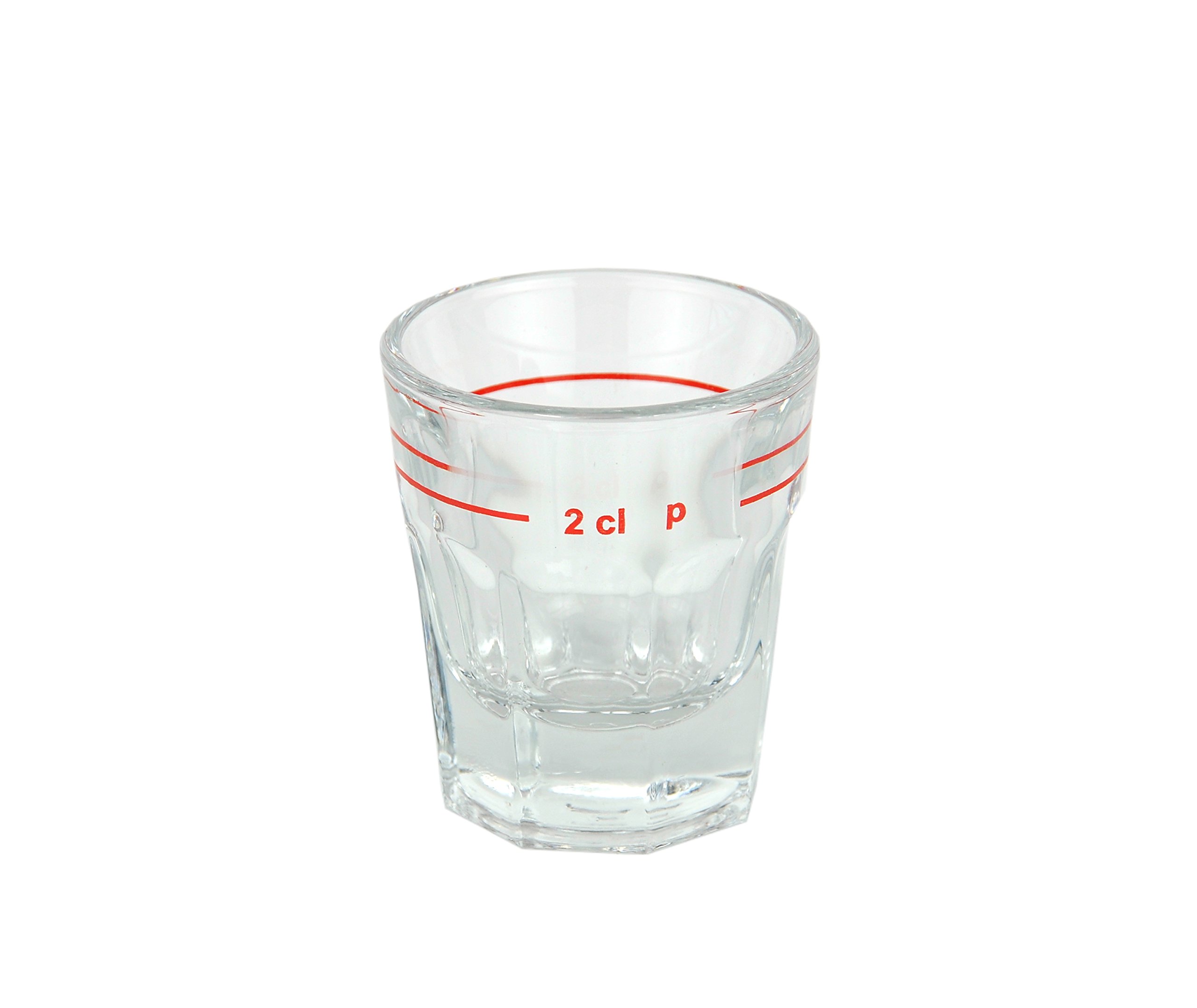Van Well juego de 96 copas de licor de cristal con marca de calibración, 2 cl, vasos de chupito | estampador | brillante | gastro