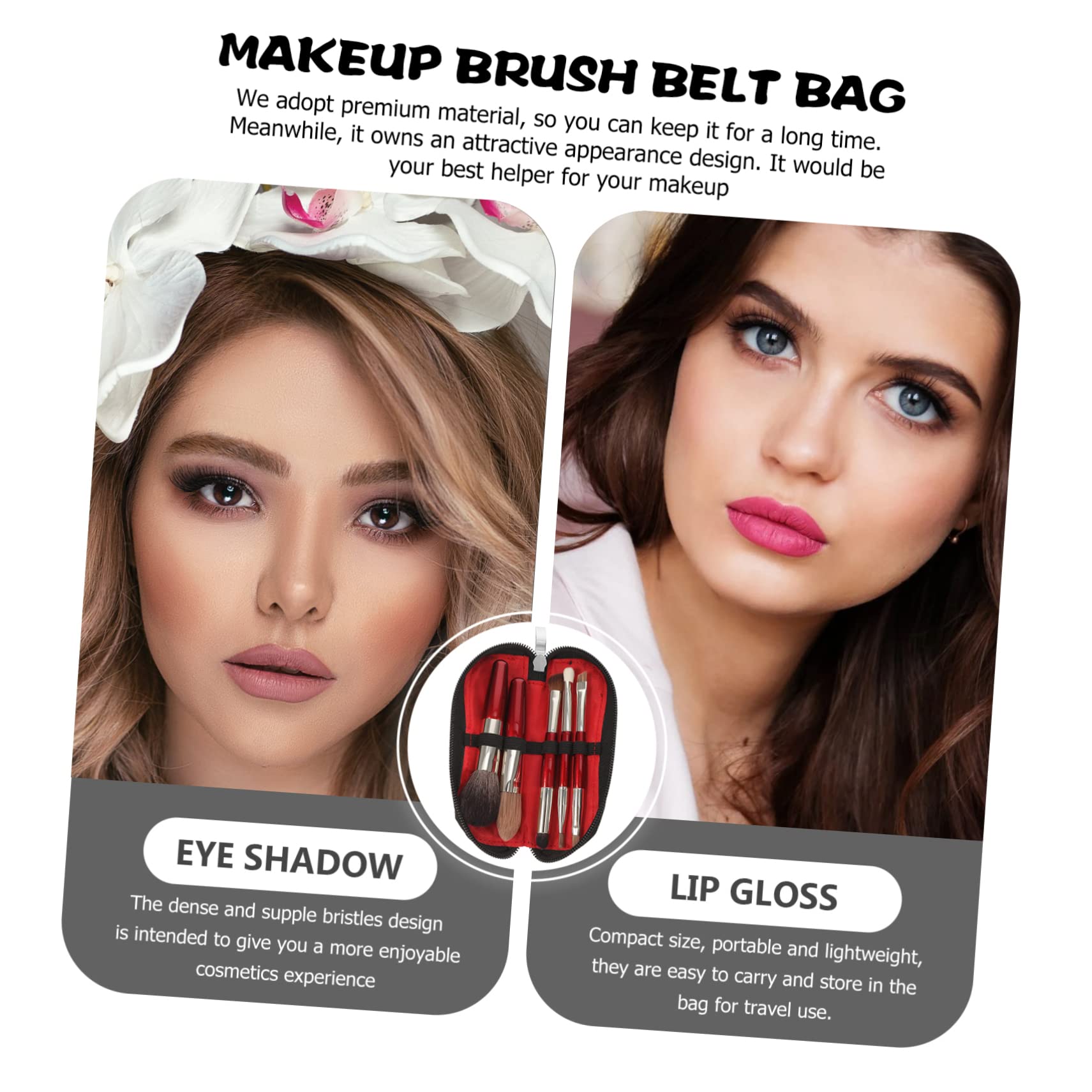 FRCOLOR 2sets Pennelli Da Trucco Portatili Per Polvere Libera e Blush Con Custodia Da Viaggio Strumenti Di Bellezza Per Donne e Ragazze